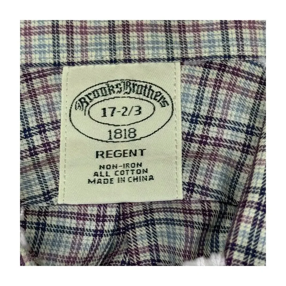 Brooks Brothers 1818 Regent Non-Iron Plaid Dress Shirt 17-2/3 - Picture 2 of 14